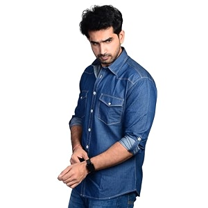 Codaisy Mens Blue Double Pocket Casual Full