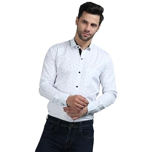 Codaisy White Cotton Black Printed Shirt Full