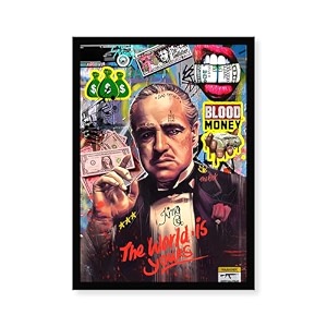 codersparadise wood godfather wall poster frames  8x12 inch a4 size  hanging wall artwork frames for home bedroom living room and walls aesthetics