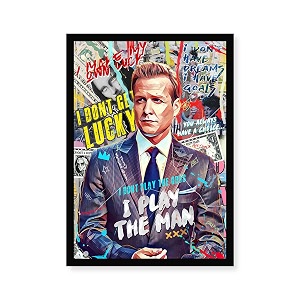 wooden harvey spectre wall poster frame  premium 81234 a4 size hanging aesthetic art print  stylish pop-culture wall dcor for bedroom living room office amp home interiors
