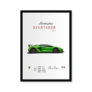 wooden lamborghini aventador svj wall poster frame 812 a4 size premium hanging art frameluxury car wall dcor for home bedroom amp living roomrectangular