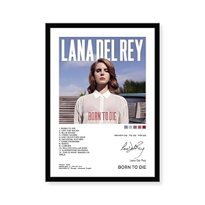 lana del rey wood-born to diie wall rectangular poster frames8x12 incha4 sizehanging wall artwork frames for home bedroomliving room and walls aestheticsframed artworkswhite