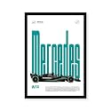 CodersParadise Mercedes Wall Art Poster | 8x12 Inch (A4) Framed Car Wall Décor | Sports Car Artwork for Bedroom, Living Room &amp; Office, Hanging Wall Frames for Car Enthusiasts