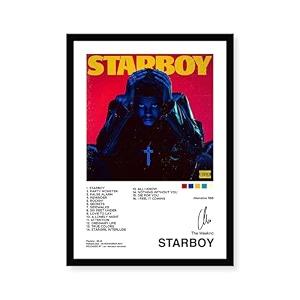 wood the weeknd - starboy wall poster frames  8x12 inch a4 size  hanging wall artwork frames for home