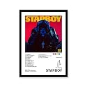 Wood The Weeknd - Starboy Wall Poster Frames | 8X12 Inch (A4 Size) | Hanging Wall Artwork Frames For Home