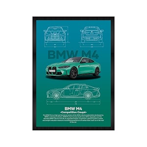 wood bmw m4 competition aesthetic wall poster frames8x12 inch a4 sizehanging wall artwork frames for home bedroom living room and walls aestheticsframed artworks