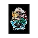 engineered wood Demon Slayer Wall Poster Frames|Aesthetic A4 Poster Frames For Home, Living Room, Bedroom and Office|Wall Frames Artworks|Hanging Theme Posters