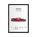 Sports Car 296 GTB Wall Poster Frames | Aesthetic A4 Framed Wall Art for Home, Living Room, Bedroom & Office | Racing Car Theme Hanging Posters | Decorative Artwork Frames