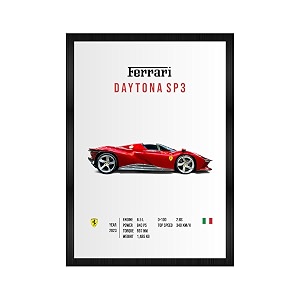 ferraari daytona sp3 wall poster frames  aesthetic a4 poster frames for home living room bedroom and office  wall frames artworks  hanging theme posters