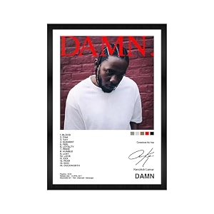 kendric lamar-damn wall poster frames  aesthetic a4 album poster frames for home living room bedroom and office  wall frames artworks  hanging theme posters