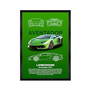 codersparadise wood - lamborghini aventador aesthetic wall poster frames8x12 inch a4 sizehanging wall artwork frames for home bedroomliving room and walls aestheticsframed artworksrectangular