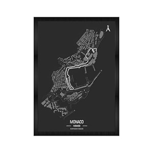 monaco f1 maps wall poster frames  aesthetic a4 framed wall art for home living room bedroom amp office dcor  racing-inspired hanging theme artwork prints