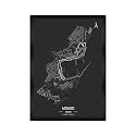 Monaco F1 Maps Wall Poster Frames – Aesthetic A4 Framed Wall Art for Home, Living Room, Bedroom & Office Décor | Racing-Inspired Hanging Theme Artwork Prints