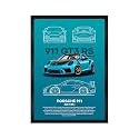 CodersParadise wood Porsche GT3RS Aesthetic Wall Poster Frames|8x12 inch (A4 Size)|Hanging Wall Artwork Frames For Home Bedroom,Living Room and Walls Aesthetics|Framed Artworks|Rectangular