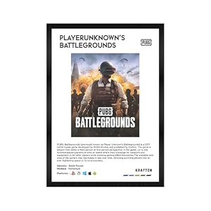 codersparadise pubg wall poster frame  8x12 inch a4 size  hanging wall artwork frames for home bedroom living room and walls aesthetics  framed artworks