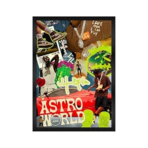 travis scott astroworld wall poster frames  aesthetic a4 poster frames for home living room bedroom and office  wall frames artworks  hanging theme posters