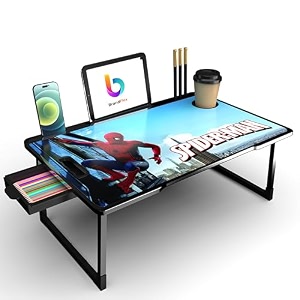 codexial technologies private limited mini laptop table for bed study table with drawer tabletmobile holder for kids amp adults black-cotted-spiderman
