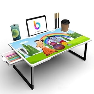 brandflex mini laptop table for bed study table with drawer tabletmobile holder for kids amp adults white-cotted-bhim-krishna