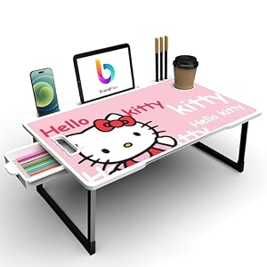 brandflex mini laptop table for bed study table with drawer tabletmobile holder for kids amp adults white-cotted-hello-kitty