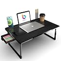 CODEXIAL Technologies Private Limited Mini Laptop Table for Bed, Study Table with Drawer, Tablet/Mobile Holder for Kids &amp; Adults (Black-COTTED-Black)