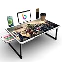 BrandFlex Mini Laptop Table for Bed, Study Table with Drawer, Tablet/Mobile Holder for Kids &amp; Adults (White-COTTED-Avanger)