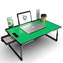 CODEXIAL Technologies Private Limited Mini Laptop Table for Bed, Study Table with Drawer, Tablet/Mobile Holder for Kids &amp; Adults (Black-COTTED-Green)