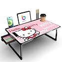 CODEXIAL Technologies Private Limited Mini Laptop Table for Bed, Study Table with Drawer, Tablet/Mobile Holder for Kids &amp; Adults (Black-COTTED-Hello-Kitty)
