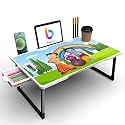 BrandFlex Mini Laptop Table for Bed, Study Table with Drawer, Tablet/Mobile Holder for Kids &amp; Adults (White-COTTED-BHIM-Krishna)
