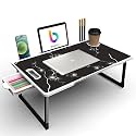 CODEXIAL Technologies Private Limited Mini Laptop Table for Bed, Study Table with Drawer, Tablet/Mobile Holder for Kids &amp; Adults (Black-COTTED-BLACKFLOWER)