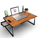 CODEXIAL Technologies Private Limited Mini Laptop Table for Bed, Study Table with Drawer, Tablet/Mobile Holder for Kids &amp; Adults (Black-COTTED-Wood)