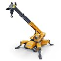 Construction Crane Friction Powered Lifting Toy Heavy-Duty 360 Degree Rotating Towing Movable Tracks and Pull Back Vehicles Construction Truck for Kids