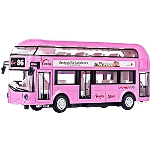 diecast metal alloy london bus double decker bus light amp music open door collection buses toys for boy kids