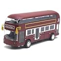 Double Decker Bus Toys for Kids - Diecast Metal London Bus with Light, Music, and Openable Doors Pull Back Collection Bus Toys for Kids - Red