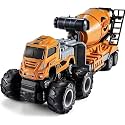 Coelon Metal Head Truck Toy Cement Mixer Excavator Toy Bulldozer Trucks Toys Friction Powered Engineering Vehicle Model Construction Toys for 2 3 4 5 Years Kids