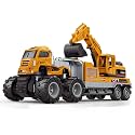 Truck Toy Crane Excavator Toy Metal Head Bulldozer Trucks Toys Friction Powered Engineering Vehicle Model Construction Toys for 2 3 4 5 Years Kids