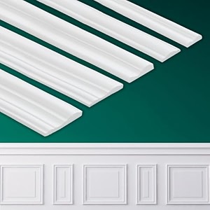 coengwui peel and stick wall molding chair rail wainscoting panel finish trim for home decoration paintable white 3m x 4cm