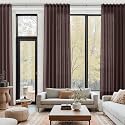 Nanspring Extra Long Linen Curtains 132 Inch