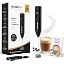 Coffee Frother Electric Rechargeable Coffee Maker Machine for Home Electric Coffee Frother Machine & Milk Whisker with Dual Spring Tech | 1 Year Warranty | Free Recipe Book (Frother)