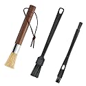 Coffee Grinder Cleaning Brush Set, Espresso Machine Brush Cleaner Tool with Walnut Wood Handle and Natural Bristles for Barista Home Kitchen