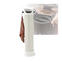Coffee Grounds Bucket, Easy to Clean,Vertical Knock Box with Towel and Garbage Bags, for Household Milk Tea Shop(White)