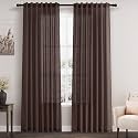 Coffee Linen Blend Drapes 84 Inch Length