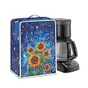 Coffee Machines Covers - Dust Resistant Protective Covers For Coffee Makers, Blender, Mixer, Juice Machine - Dust Proof, Washable Sunflowers Pattern Blue