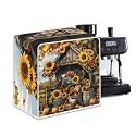 Coffee Maker Cover For Kitchen With Top Handle Waterproof Dust Appliance Cover Suitable For Most Coffee Machine Models Sunflower Chicken Coop Pattern