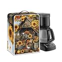 Coffee Maker Cover For Kitchen With Top Handle Waterproof Dust Appliance Cover Suitable For Most Coffee Machine Models Sunflower Chicken Coop Pattern