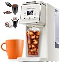 Coffee Maker Hot & Iced With Bold Setting,Single Serve Coffee Maker For K Cup And Grounds,52 Oz Removable Water Tank,6-14 Oz Brew Sizes,One Cup Kcup Coffee Machine With Reusable Filter, White