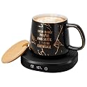 Coffee Mug Warmer with You are Awesome Mug Set Electric Cup Warmer for Desk