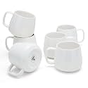Coffee Mugs Set of 6-12oz Chip-Resistant Ceramic Cups with Ergonomic Handle | Dishwasher & Microwave Safe White Mugs | Keeps Beverage Hot, Perfect for Family Kitchen & Holiday Gifts