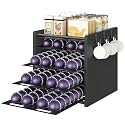 YATINEY Coffee Pod Drawer Holder, Compatible with Nespresso Vertuo Pods, Coffee Pod Organizer for Countertop, 144 Pods Large Capacity, for Home Kitchen, Cafe, Space Saving, Black KH16BB