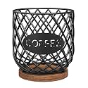 YATINEY Coffee Pod Holder Organizer, Compatible with K Cup & Nespresso Vertuo Pods, Large Capacity Coffee Pod Basket, for Kitchen Countertop, Rustic Brown KH09BR