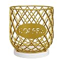 YATINEY Coffee Pod Holder Organizer, Compatible with K Cup &amp; Nespresso Vertuo Pods, Large Capacity Coffee Pod Basket, for Kitchen Countertop, Gold and White KH09DW